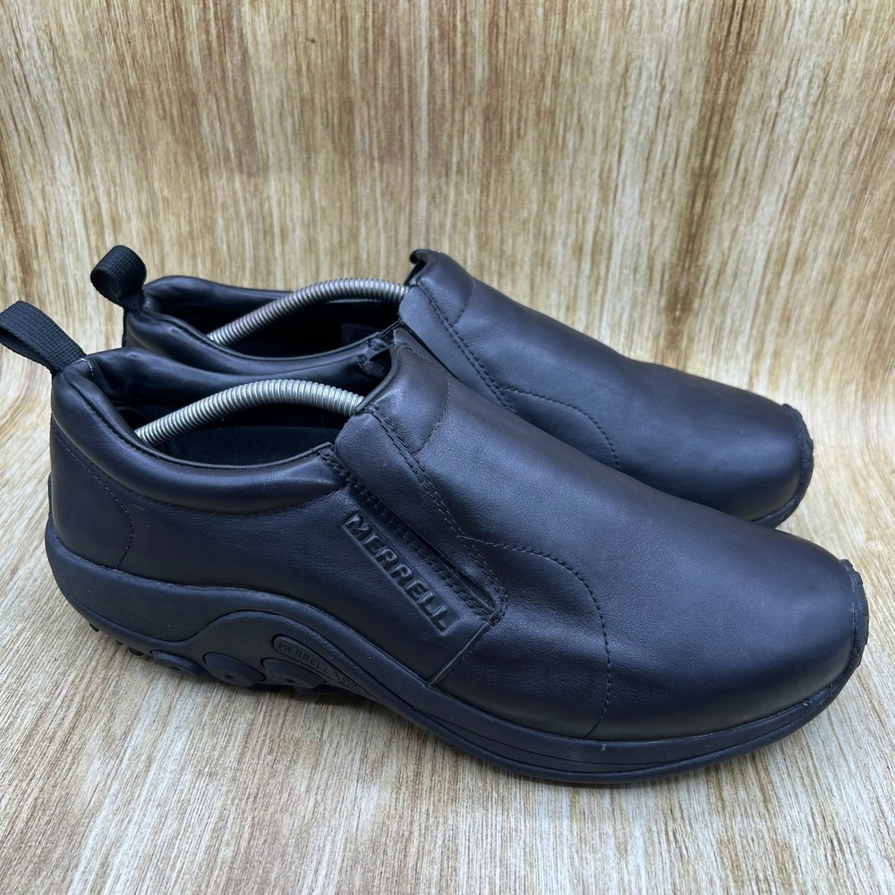Merrell Jungle Moc 2 Shoes Men's Size 12 W Black Leather Slip On Loafers J17199W